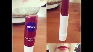 Nivea Blackberry Fruity Shine Lip Balm Review [upl. by Sayre951]