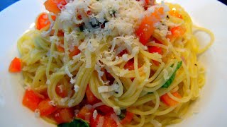 Spaghetti mit frischen Tomaten  Sommergericht  Pasta  schnelle Zubereitung  alla carrettiera 26 [upl. by Fraze5]