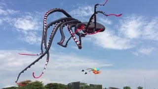 Giant Octopus Kite Flying At Marina Barrage In Singapore Goes Viral [upl. by Salkcin]