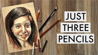 Drawing Portraits with Just Three Pencils  Trois Crayons Technique [upl. by Waal824]