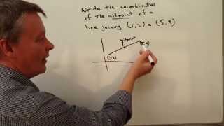 How to find midpoint coordinates of a straight line  Exam question 12 amp 59 [upl. by Isoj288]