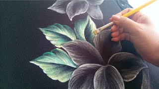 Tutorial De Pintura Como Pintar Hojas Con Pintura Acrilica Metálica [upl. by Luben]