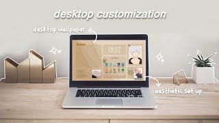 how to make your laptoppc aesthetic 🤎 windows 10 customization [upl. by Selyn]