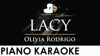 Olivia Rodrigo  lacy  Piano Karaoke Instrumental Cover with Lyrics [upl. by Refynnej611]