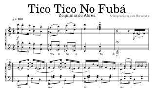 TicoTico No Fubá by Zequinha De Abreu  Piano Solo  Sheet Music  ChochePiano [upl. by Yhtomiht]