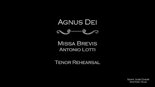 Missa Brevis Lotti  Agnus Dei Tenor rehearsal with VST voices [upl. by Nnylram]