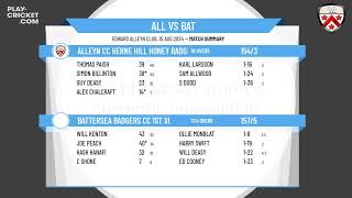 Alleyn CC Herne Hill Honey Badgers v Battersea Badgers CC 1st XI [upl. by Tisbee445]