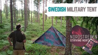 Swedish Zeltbahn for bushcraftmilitary tent setupoutdoor cooking [upl. by Annorah]