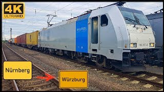 【4K】 Führerstandsmitfahrt Nürnberg Hafen nach Würzburg HBF über Neustadt an der AischKitzingen [upl. by Mckee728]