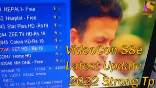 videocon 88e strong frequency Dish Setting Channel List VC Cline How To Set Videocon 88E 2022 [upl. by Atteuqcaj]