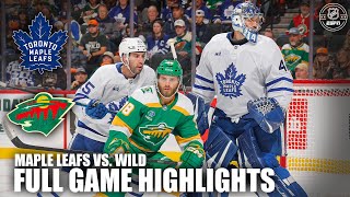 Toronto Maple Leafs vs Minnesota Wild  Full Game Highlights  ESPN NHL [upl. by Pompei]