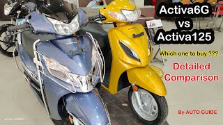 Honda Activa 6G vs Honda Activa 125 BS6 Comparison  Hindi  AUTO GUIDE [upl. by Mccoy406]