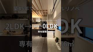 【A様邸事例】2LDKを0LDKに！築45年マンション、専有面積4576㎡をフルリノベーション！共用廊下の窓からバルコニーの窓まで遮るものなし！！！ [upl. by Amias863]