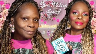 Shimmer Lid Green Underline Glossy Hot Pink Lippy Makeup Tutorial ASMR Chewing Gum Sounds [upl. by Meerak]