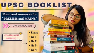 Must read BOOKLIST for UPSC CSE Prelims amp Mains📚Toppers choice  UPSC IAS✨complete booklist☘️ [upl. by Adnilrem75]