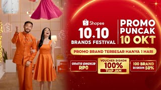 Belanja 100 ORI di Promo Puncak 10 Oktober Shopee 1010 Brands Festival  Gratis Ongkir RP0 [upl. by Zaslow]