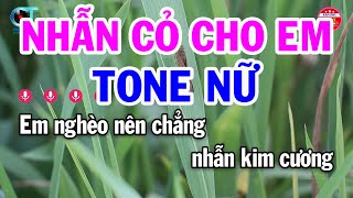 Karaoke Nhẫn Cỏ Cho Em Tone Nữ  Bm  Nhạc Sống Hay  Đại Lý Karaoke [upl. by Spohr]