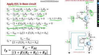 Lect12BJTCollector to Base Bias or Collector Feedback Bias Circuit [upl. by Suiraj363]