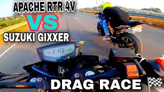 Apache RTR 160 4V vs Suzuki Gixxer 155 Drag Race demonblogs8939 [upl. by Stoddart767]