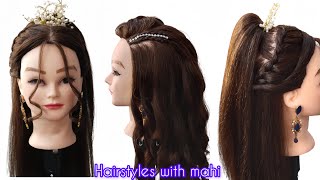 2 cute easy open hairstyle  new hairstyles  hair tutorial [upl. by Eelyab]