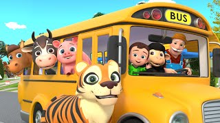 Wheels On The Bus  Learn Animals and MORE Educational Nursery Rhymes amp Kids Songs [upl. by Nilya]