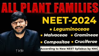 All Plant Families  Malvaceae Gramineae Compositae Cruciferae Leguminoceae  NEET Botany 2024 [upl. by Enilrek]