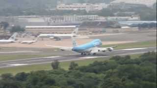 KLM Cargo Martinair 747400F lands at Chennai Airport [upl. by Acimad316]