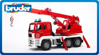 Bruder Toys MAN Fire Engine Crane Truck w Light amp Sound Module 02770 [upl. by Elledoj]