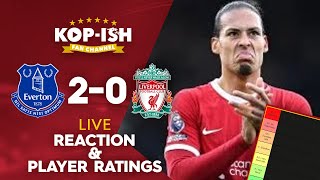 REDS LOSE MERSEYSIDE DERBY  OUT OF TITLE RACE  EVERTON 20 LIVERPOOL  LIVE PLAYER RATINGS [upl. by Loria75]