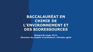 Chimie de l’environnement et des bioressources  Rimouski [upl. by Daht]