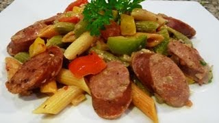 Receta Pasta con Longaniza Italiana y Pimientos Dulces How to [upl. by Elle]