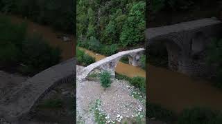 Xanthi greece xanthi archbridge ottoman bridge ancient architecture aerialvideography drone [upl. by Tanitansy888]