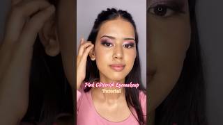 Pink Glitter eye makeup tutorial pinkmakeup [upl. by Ojeibbob]