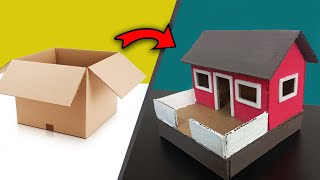 How to Make a Simple Cardboard House  DIY  Cardboard House [upl. by Jadda]