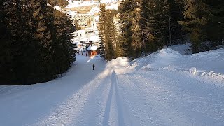 Flaine  GoPro POV skiing down Blue Mephisto Blue Aujon and Red Celestine in March 2022 [upl. by Anneirda]