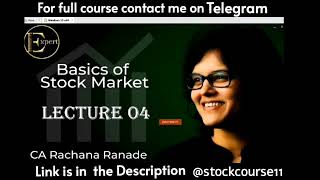 Basic of stock market for BeginnersLecture 4 By CA Rachana RanadeLink in pinned comment📍 [upl. by Enyaj39]