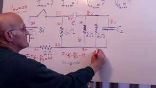 RC Circuit Hard HW Problem  4 resistors 2 capacitors [upl. by Krista869]