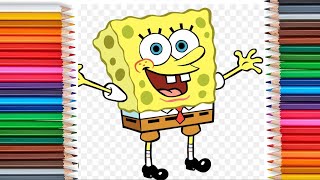 How to draw and color sponge bob [upl. by Kirby]