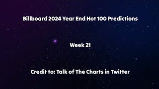 Billboard Year End 2024 Projections Week 21 [upl. by Martella149]