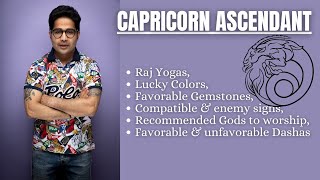 Capricorn Ascendant Lucky Gemstones amp Color Favorable amp unfavorable planets Recommended Gods [upl. by Alyakem]