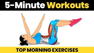 Top 10 Morning Exercises To Do At Home  5 Minute Workout [upl. by Puiia]