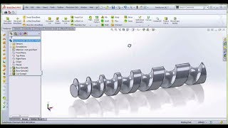 Timing ScrewFeedscrew in Solidworks Tutorial Designing with lofted Cut featureMotion Study [upl. by Bolme]