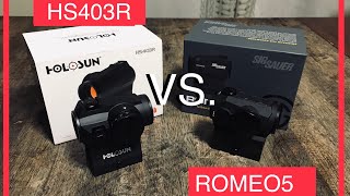 Best Budget Red Dot Holosun HS403R vs Sig Sauer ROMEO5 comparison reddot holosun sigsauer [upl. by Lebasy]