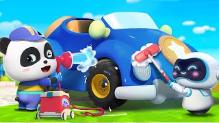 Police Car Wash Song  Monster Truck  Car Cartoon  Kids Song  BabyBus  Cars World [upl. by Farly793]