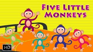 Five Little Monkeys Jumping On the Bed  Nursery Rhymes  Preschool [upl. by Ahsiela342]