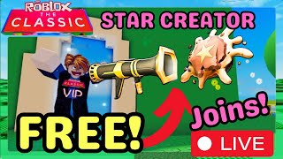 FREE STAR CREATOR PIE LAUNCHER  Playing Roblox Classic  roblox ugclimiteds robloxclassic [upl. by Kasey]