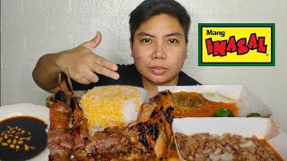 MANG INASAL CHICKEN PORK BBQ BANGUS SISIG PALABOK  MUKBANG PHILIPPINES [upl. by Ayirp]