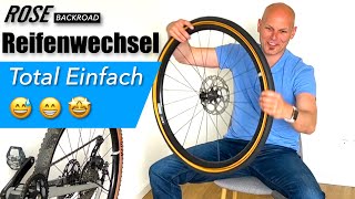 Rose Backroad Al  Reifenwechsel für Anfänger  WTB Raddler vs Schwalbe GOne Allround [upl. by Darwen877]