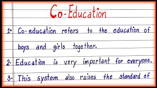 Write 10 Line Essay on Coeducation in English Coeducation essay in English [upl. by Annawaj]