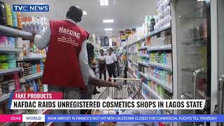 Fake Products NAFDAC Raids Unregistered Cosmetics Shops In Lagos State [upl. by Netsirhc]